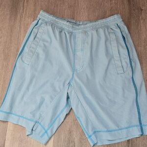 Lululemon Lined Pace Breaker Shorts Size Medium Blue and White Color
